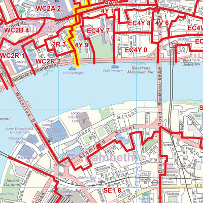 XYZ Postcode Sector Map - (C1) - Inner London Preview 2