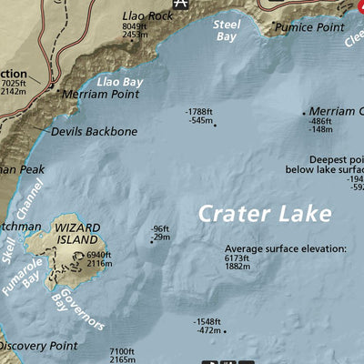 Crater Lake National Park - NPS Map - Hike Oregon - Bike Oregon Preview 2