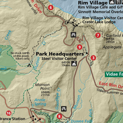 Crater Lake National Park - NPS Map - Hike Oregon - Bike Oregon Preview 3