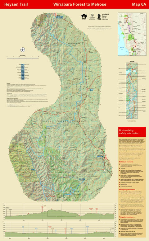 Heysen Trail map 6a - Wirrabara Forest to Melrose Preview 1