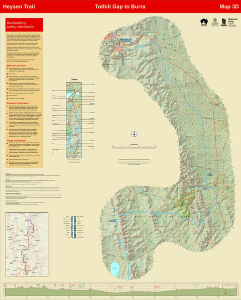 Heysen Trail map 3d - Tothill Gap to Burra Preview 1