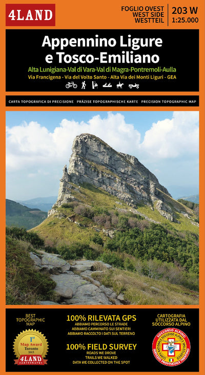 4LAND 203 Appennino Ligure e Tosco-Emiliano (Cofanetto 4 mappe - 4 maps bundle) Preview 1