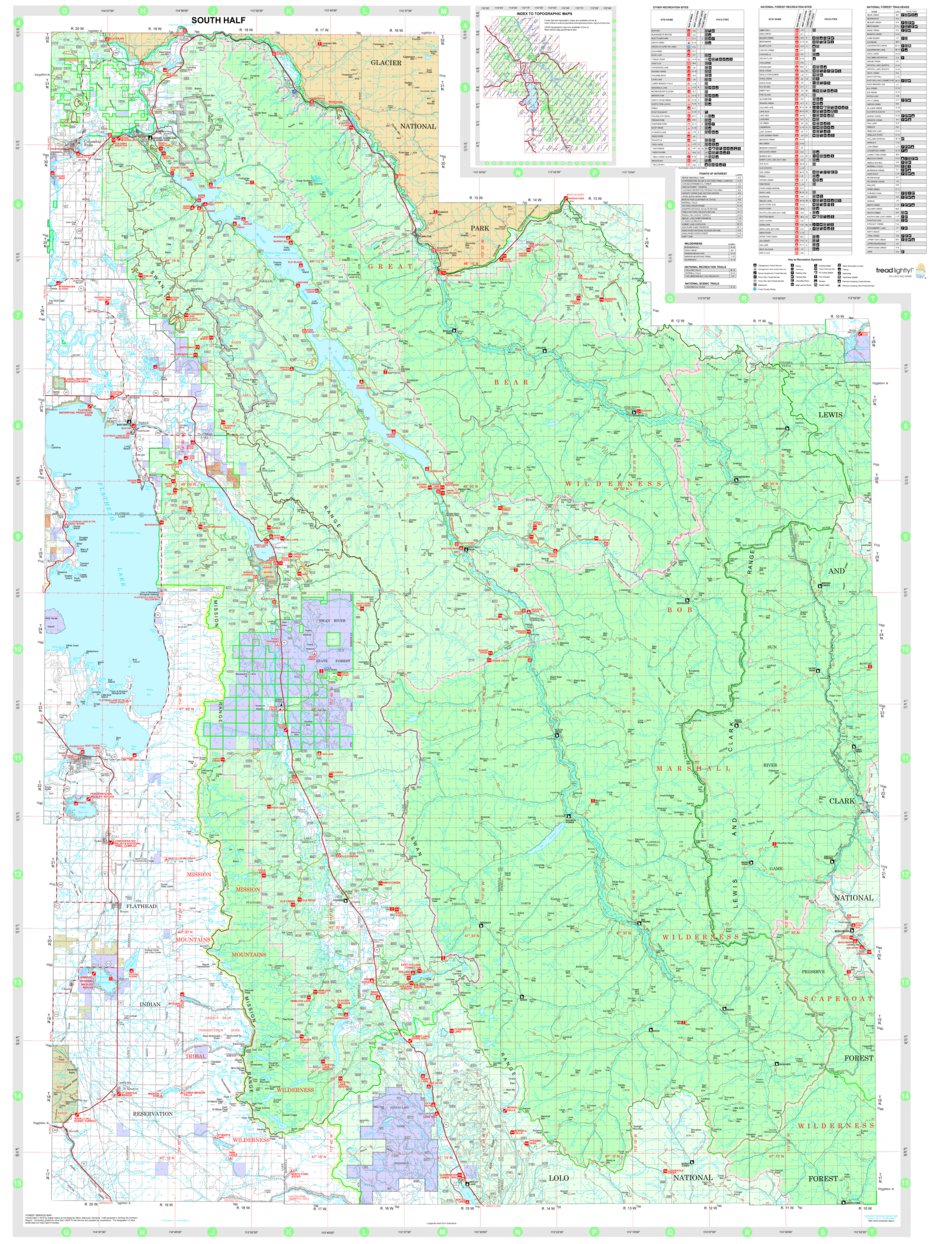 Flathead NF Visitor Map South 2018 by US Forest Service R1 | Avenza Maps