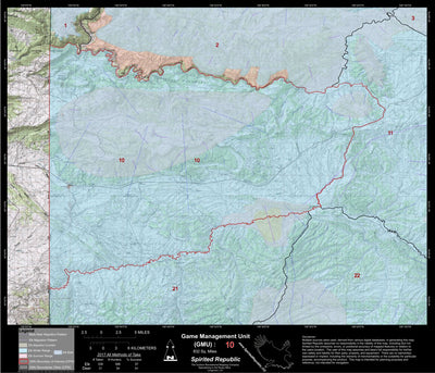 2018 GMU 10 Colorado Big Game (Elk/Mule Deer) Hunting Map (Habitat and range) Preview 1