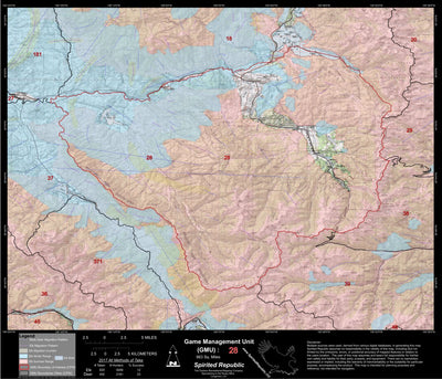 2018 GMU 28 Colorado Big Game (Elk/Mule Deer) Hunting Map (Habitat and range) Preview 1