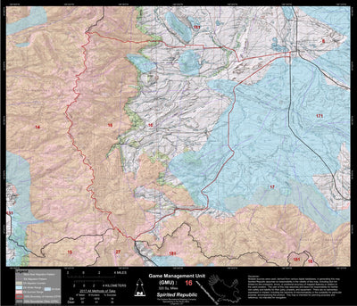 2018 GMU 16 Colorado Big Game (Elk/Mule Deer) Hunting Map (Habitat and range) Preview 1