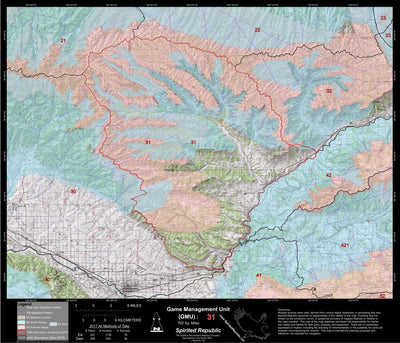2018 GMU 31 Colorado Big Game (Elk/Mule Deer) Hunting Map (Habitat and range) Preview 1