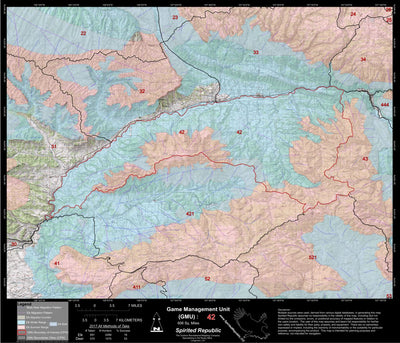 2018 GMU 42 Colorado Big Game (Elk/Mule Deer) Hunting Map (Habitat and range) Preview 1