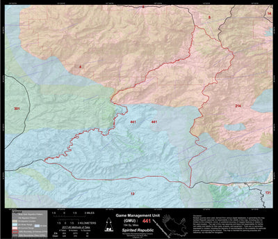 2018 GMU 441 Colorado Big Game (Elk/Mule Deer) Hunting Map (Habitat and range) Preview 1