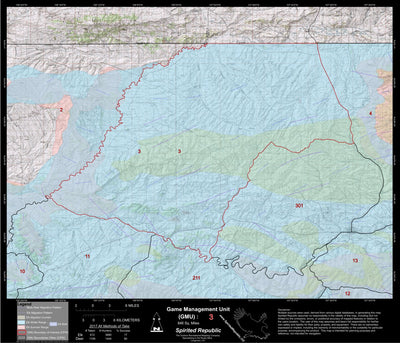 2018 GMU 3 Colorado Big Game (Elk/Mule Deer) Hunting Map (Habitat and range) Preview 1