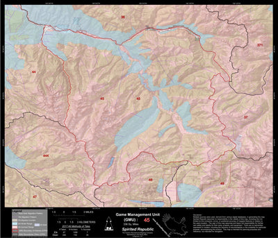 2018 GMU 45 Colorado Big Game (Elk/Mule Deer) Hunting Map (Habitat and range) Preview 1