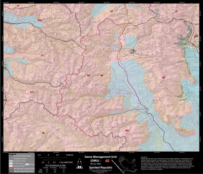 2018 GMU 48 Colorado Big Game (Elk/Mule Deer) Hunting Map (Habitat and range) Preview 1