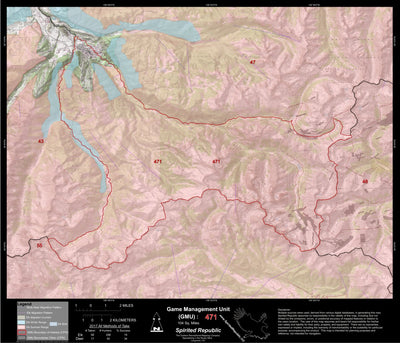 2018 GMU 471 Colorado Big Game (Elk/Mule Deer) Hunting Map (Habitat and range) Preview 1