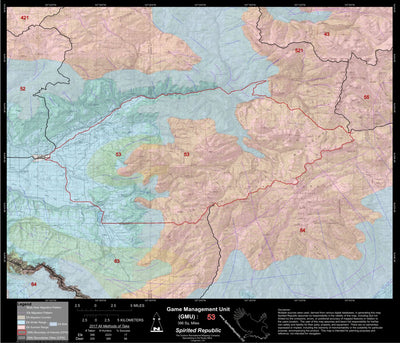 2018 GMU 53 Colorado Big Game (Elk/Mule Deer) Hunting Map (Habitat and range) Preview 1
