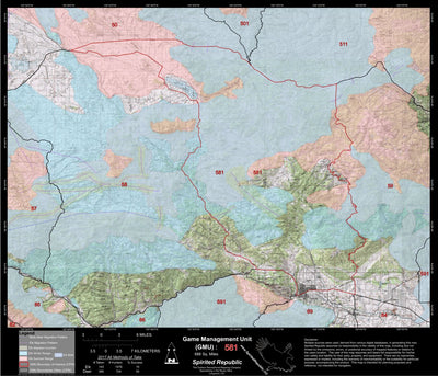 2018 GMU 581 Colorado Big Game (Elk/Mule Deer) Hunting Map (Habitat and range) Preview 1