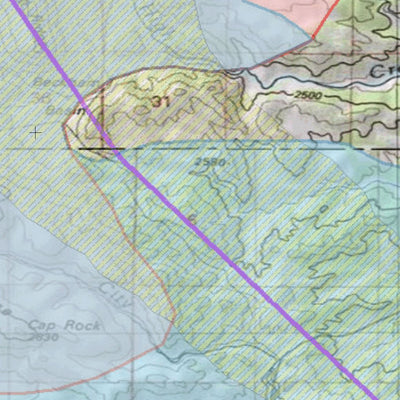 2018 GMU 581 Colorado Big Game (Elk/Mule Deer) Hunting Map (Habitat and range) Preview 3