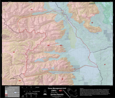 2018 GMU 481 Colorado Big Game (Elk/Mule Deer) Hunting Map (Habitat and range) Preview 1