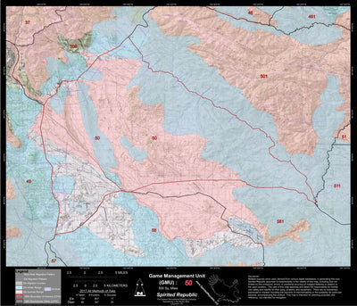 2018 GMU 50 Colorado Big Game (Elk/Mule Deer) Hunting Map (Habitat and range) Preview 1