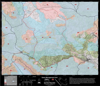 2018 GMU 58 Colorado Big Game (Elk/Mule Deer) Hunting Map (Habitat and range) Preview 1