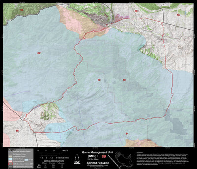 2018 GMU 69 Colorado Big Game (Elk/Mule Deer) Hunting Map (Habitat and range) Preview 1