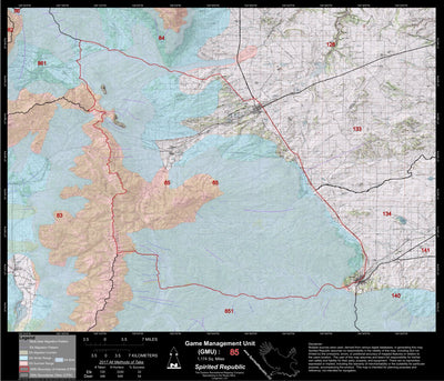 2018 GMU 85 Colorado Big Game (Elk/Mule Deer) Hunting Map (Habitat and range) Preview 1