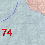 2018 GMU 74 Colorado Big Game (Elk/Mule Deer) Hunting Map (Habitat and range) Preview 2