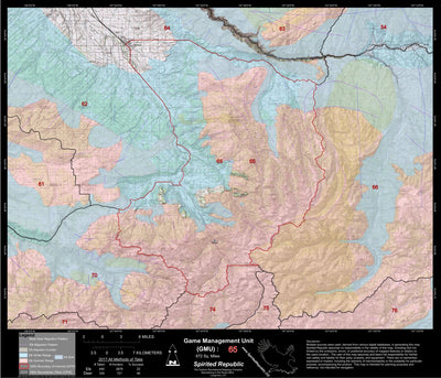 2018 GMU 65 Colorado Big Game (Elk/Mule Deer) Hunting Map (Habitat and range) Preview 1