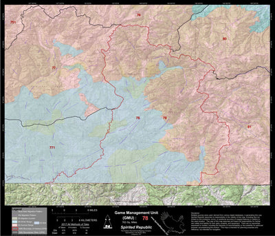 2018 GMU 78 Colorado Big Game (Elk/Mule Deer) Hunting Map (Habitat and range) Preview 1