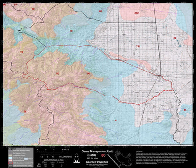 2018 GMU 80 Colorado Big Game (Elk/Mule Deer) Hunting Map (Habitat and range) Preview 1