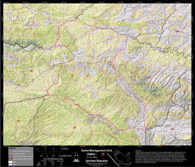 2018 GMU 11 Colorado Big Game (Elk/Mule Deer) Hunting Map (Public/Private Lands) Preview 1