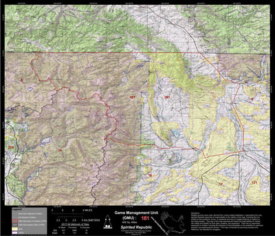 2018 GMU 161 Colorado Big Game (Elk/Mule Deer) Hunting Map (Public/Private Lands) Preview 1