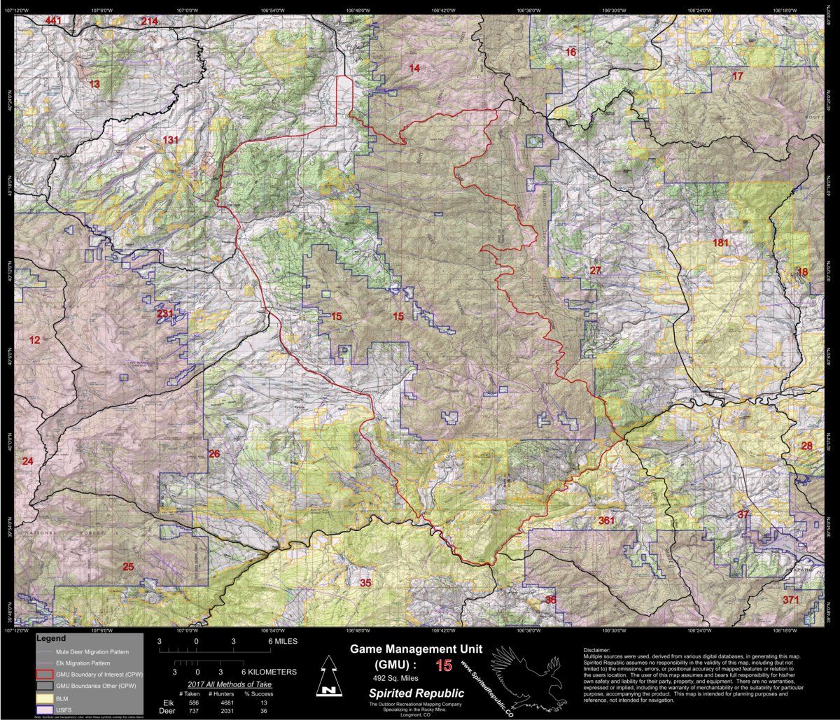 Colorado Big Game Hunting Unit Map Colorado Mule Deer In 2021