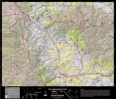 2018 GMU 181 Colorado Big Game (Elk/Mule Deer) Hunting Map (Public/Private Lands) Preview 1