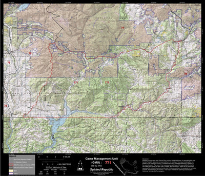 2018 GMU 771 Colorado Big Game (Elk/Mule Deer) Hunting Map (Public/Private Lands) Preview 1