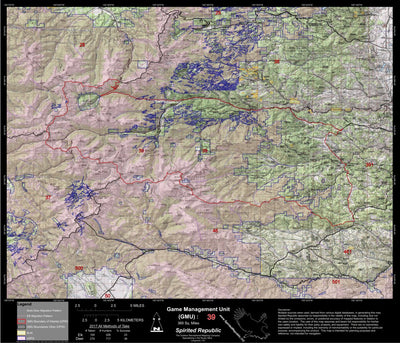 2018 GMU 39 Colorado Big Game (Elk/Mule Deer) Hunting Map (Public/Private Lands) Preview 1