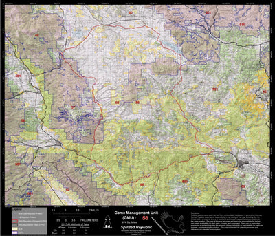 2018 GMU 58 Colorado Big Game (Elk/Mule Deer) Hunting Map (Public/Private Lands) Preview 1