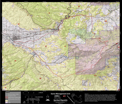 2018 GMU 41 Colorado Big Game (Elk/Mule Deer) Hunting Map (Public/Private Lands) Preview 1