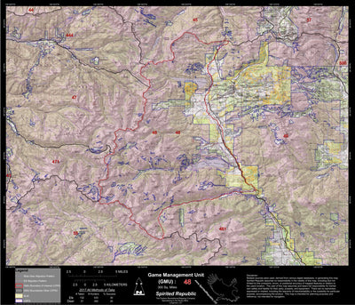 2018 GMU 48 Colorado Big Game (Elk/Mule Deer) Hunting Map (Public/Private Lands) Preview 1