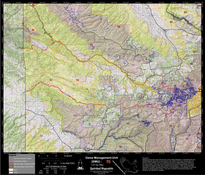 2018 GMU 70 Colorado Big Game (Elk/Mule Deer) Hunting Map (Public/Private Lands) Preview 1