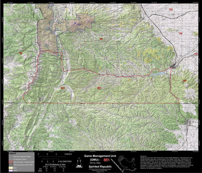 2018 GMU 851 Colorado Big Game (Elk/Mule Deer) Hunting Map (Public/Private Lands) Preview 1