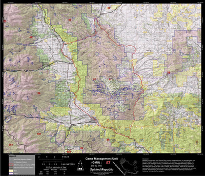 2018 GMU 57 Colorado Big Game (Elk/Mule Deer) Hunting Map (Public/Private Lands) Preview 1