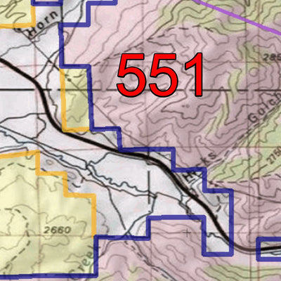 2018 GMU 551 Colorado Big Game (Elk/Mule Deer) Hunting Map (Public/Private Lands) Preview 2
