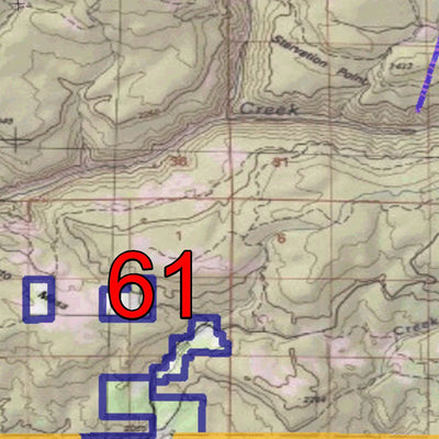2018 GMU 61 Colorado Big Game (Elk/Mule Deer) Hunting Map (Public/Private Lands) Preview 2