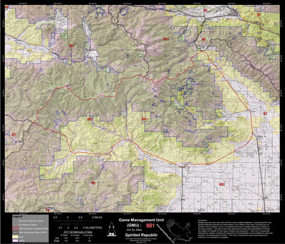 2018 GMU 681 Colorado Big Game (Elk/Mule Deer) Hunting Map (Public/Private Lands) Preview 1