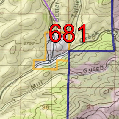 2018 GMU 681 Colorado Big Game (Elk/Mule Deer) Hunting Map (Public/Private Lands) Preview 2
