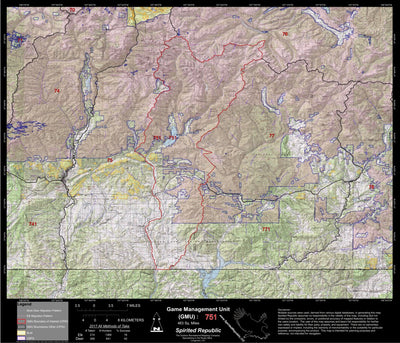 2018 GMU 751 Colorado Big Game (Elk/Mule Deer) Hunting Map (Public/Private Lands) Preview 1