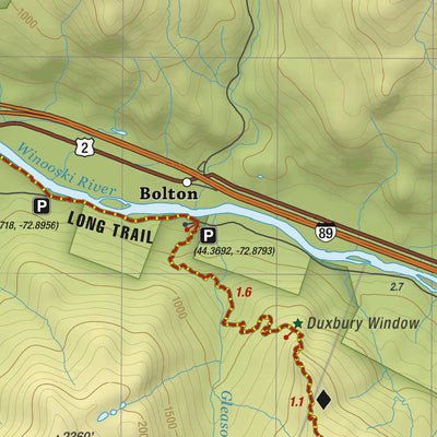 Camels Hump Hiking Trail Map Preview 2