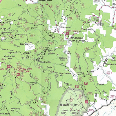 Pisgah National Forest, Eastern Appalachian and Grandfather Districts Forest Visitor Map Preview 3