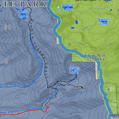 Colorado GMU 7 Topographic Hunting Map Preview 3