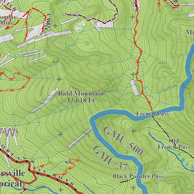 Colorado GMU 500 Topographic Hunting Map Preview 3